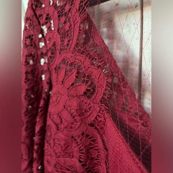 Reyna Dress in Red One Of A Kind Lace Midi Dress Size 2 - Picture 8 of 11